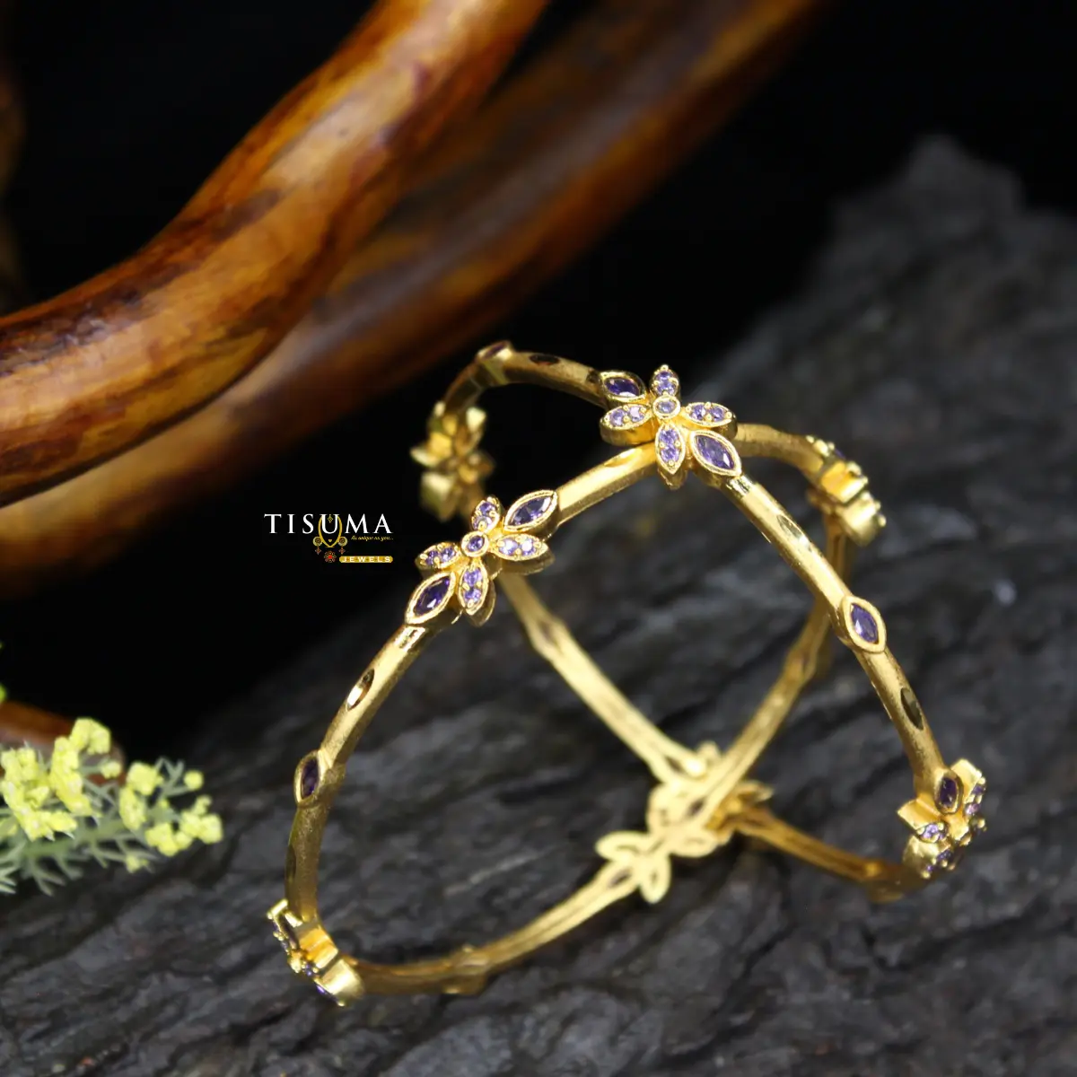 Micro Gold Floral Butterfly
